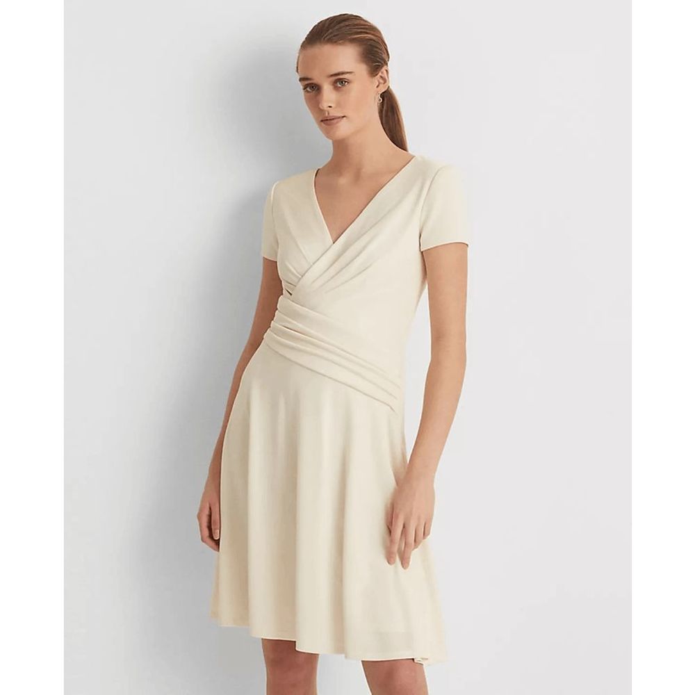 Lauren Ralph Lauren Women's Foil-Print Jersey Cocktail Dress - Winter Cream 6